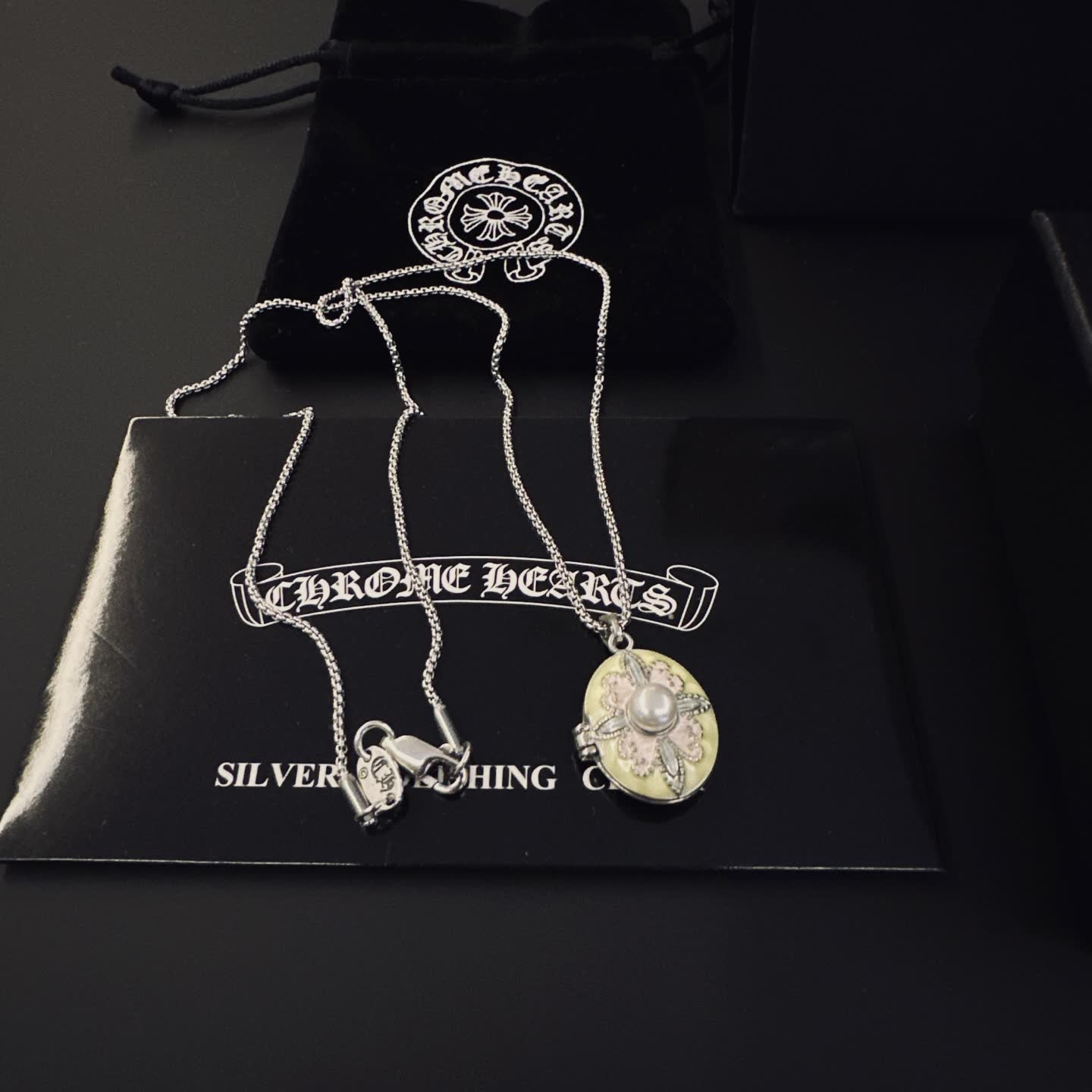 Chrome Hearts Chromecards Silver Locket Necklace